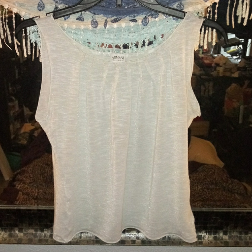 Armani Silver Sparkle sleeveless shirt
